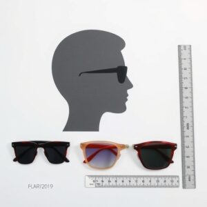 Sunglasses frame width comparison showing narrow, medium, and wide retro-style frames